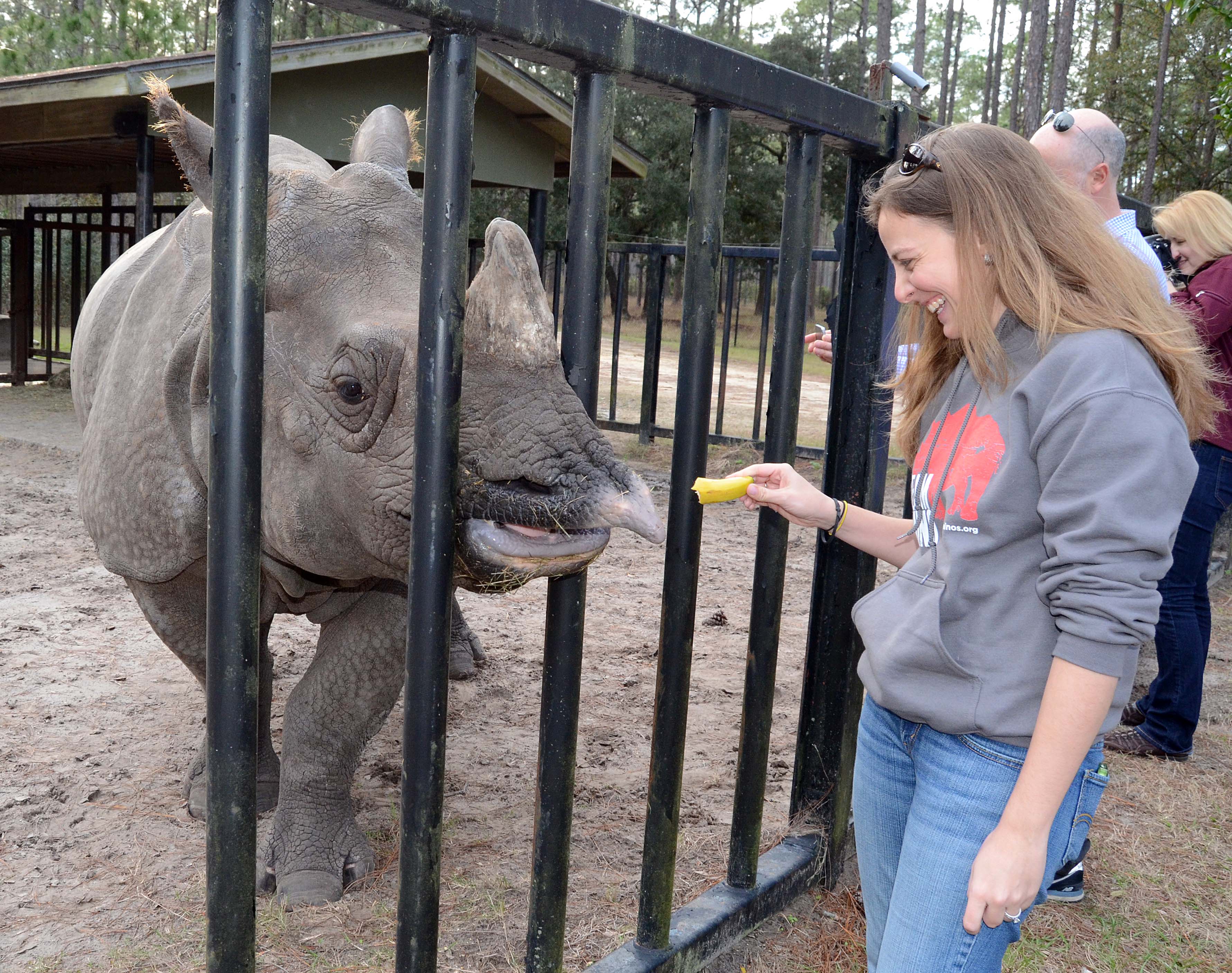 Gloria Goeres and Indian rhino WOCC 011314 WRK 006