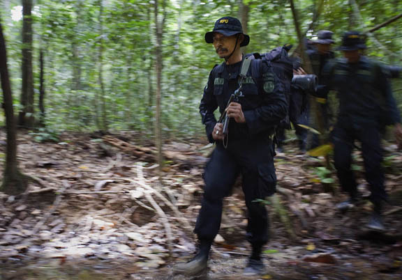 A Rhino Protection Unit on an anti-poaching patrol