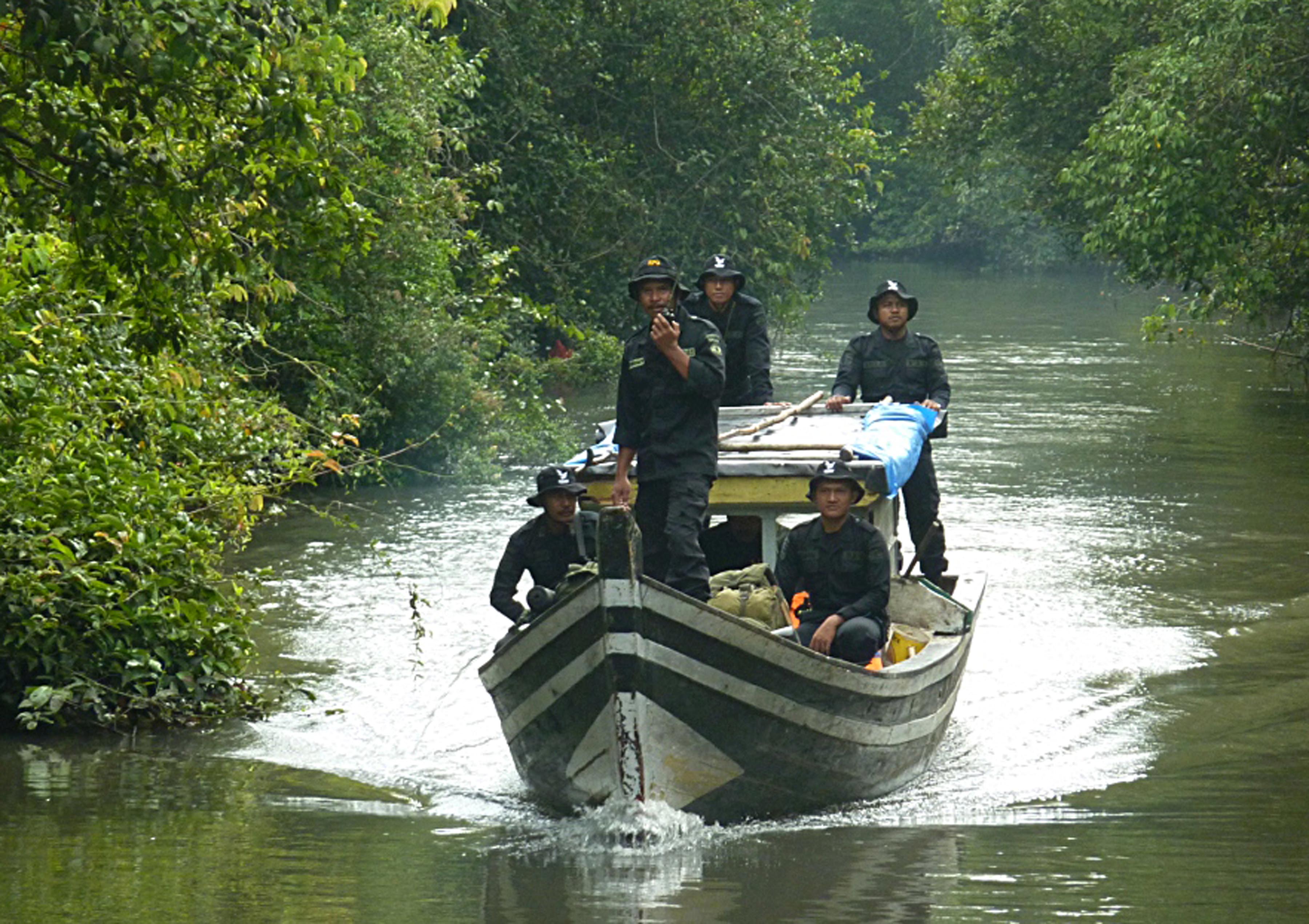 RPU boat patrol on the Way Kanan river