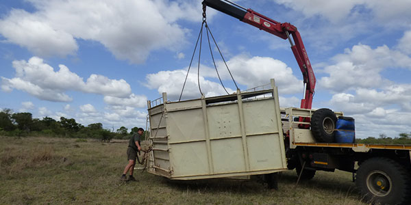 The crates are offloaded at the release site, about 25 kilometers away.